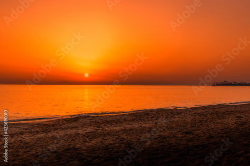 Sunset over the Mediterranean sea.