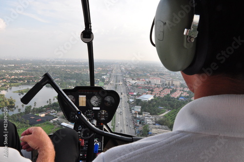 Helicopter ride Nature view in thailand