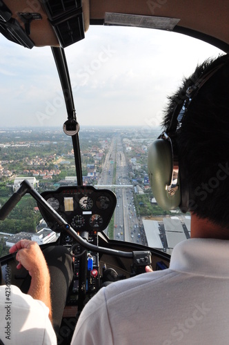 Helicopter ride Nature view in thailand