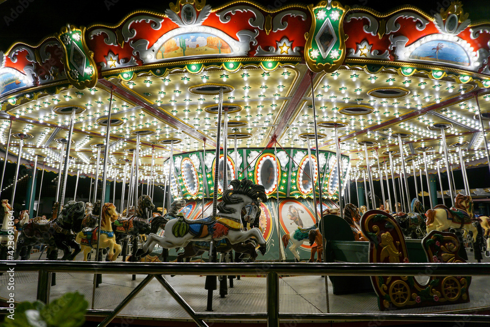 An Empty Merry go round Carousel