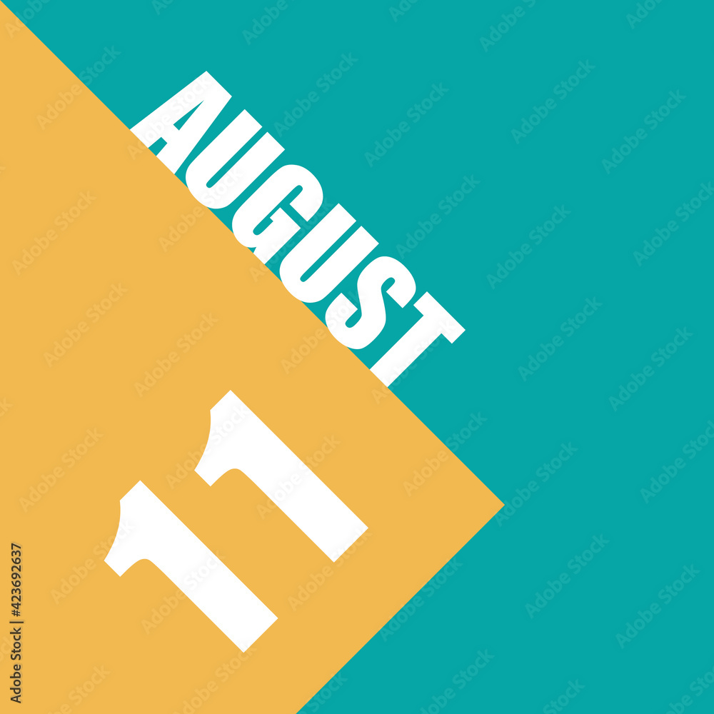 august 11th. Day 11 of month,illustration of date inscription on orange and blue background summer month, day of the year concept august 11th. Day 11 of month,illustration of date inscription on orange and blue background summer month, day of the year concept