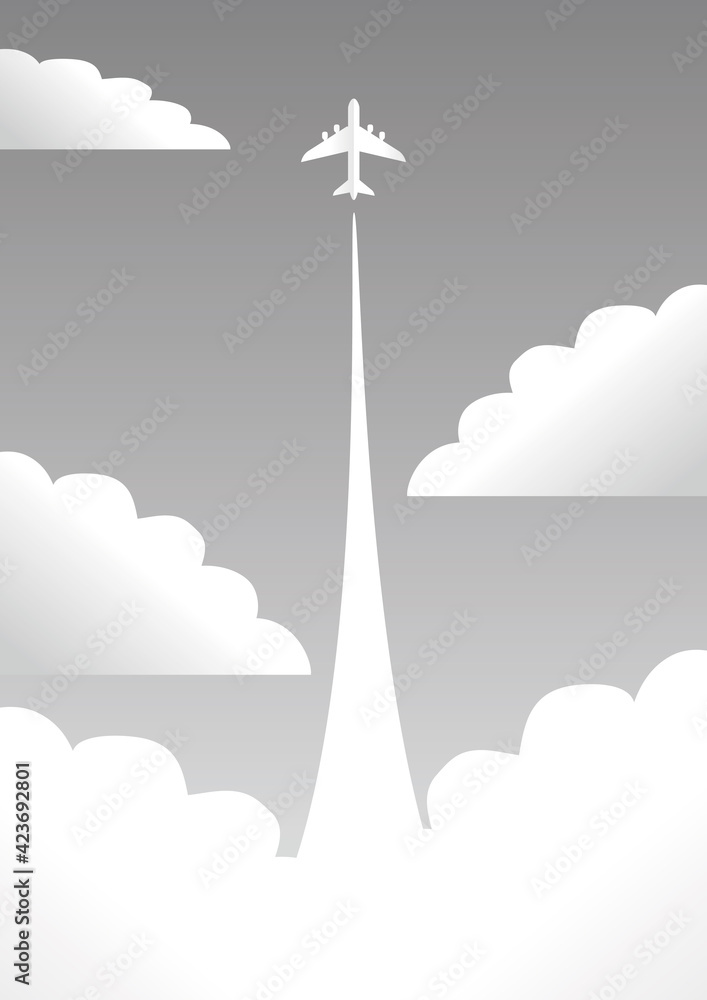 Vecteur Stock 夏 空 飛行機 コピースペース 背景 白黒 イラスト Adobe Stock Vecteur Stock 夏 空 飛行機 コピースペース 背景 白黒 イラスト Adobe Stock