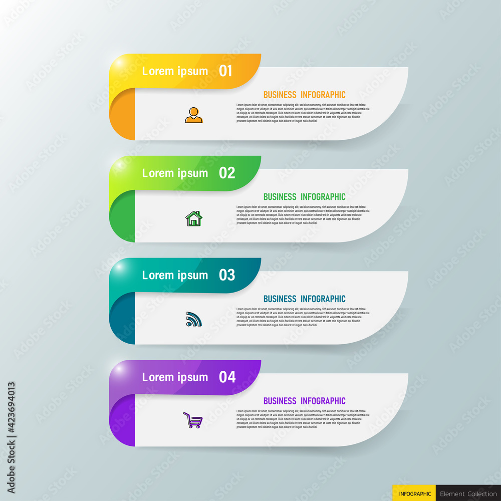 Infographics element design template, Business concept with 4 steps
Infographics element design template, Business concept with 4 steps