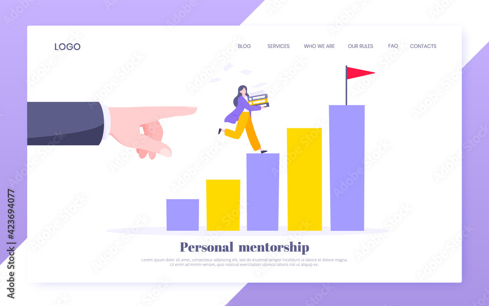 Business mentor helps to improve career and holding stairs steps vector illustration. Mentorship, upskills and self development strategy flat style design business concept. Business mentor helps to improve career and holding stairs steps vector illustration. Mentorship, upskills and self development strategy flat style design business concept.