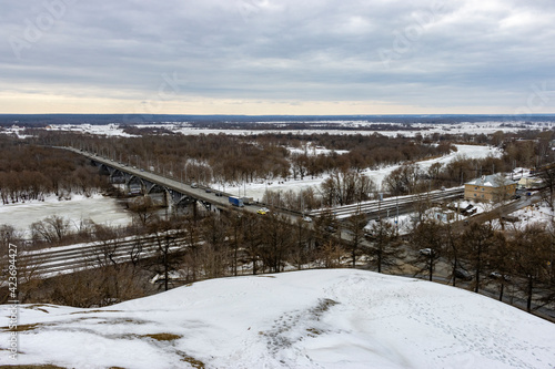 Road bridge over the frozen russian river  © Alexander Usenko