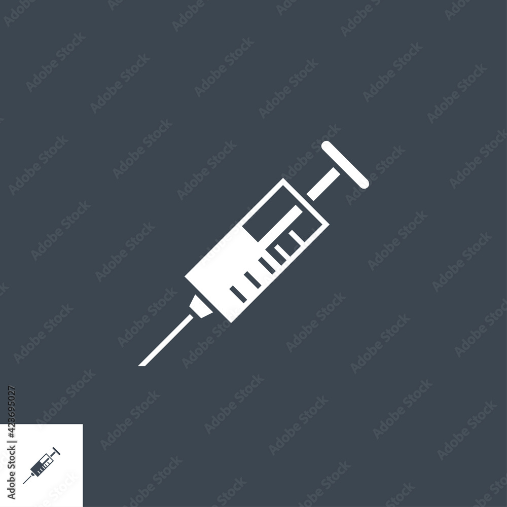 Syringe related vector glyph icon. Isolated on black background. Vector illustration. Syringe related vector glyph icon. Isolated on black background. Vector illustration.