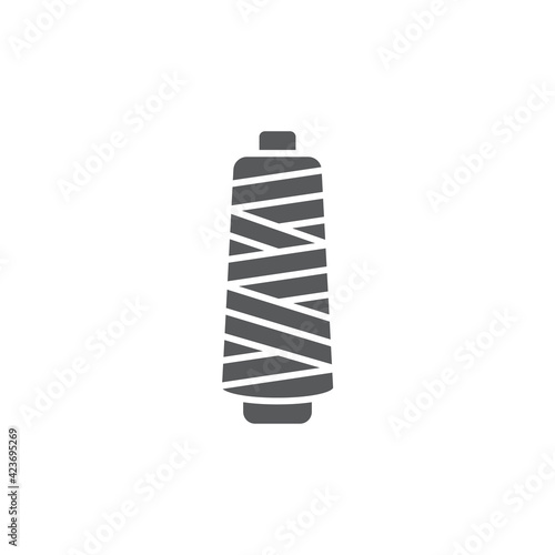 Sewing thread on spool icon isolated on white background. Yarn spool. Thread bobbin. Set icons colorful. Vector Illustration