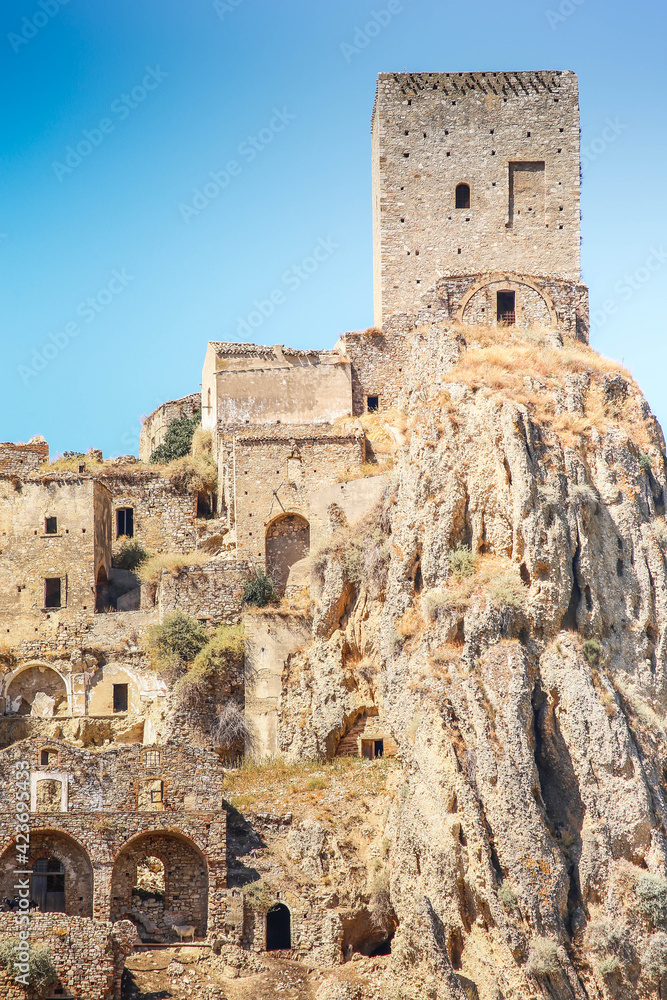Abandoned medieval village of Craco, in Basilicata, southern Italy