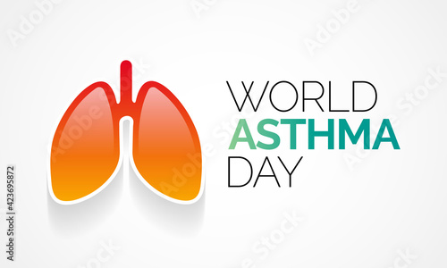 World Asthma day is observed each year in May. it is a disease that affects the lungs. It is one of the most common long-term diseases of children, but adults can have asthma too. Vector illustration.