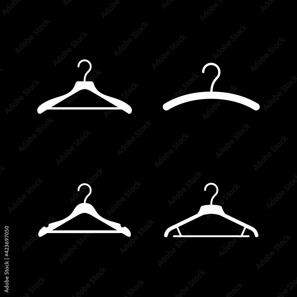 Set glyph icons of clothes hanger Set glyph icons of clothes hanger
