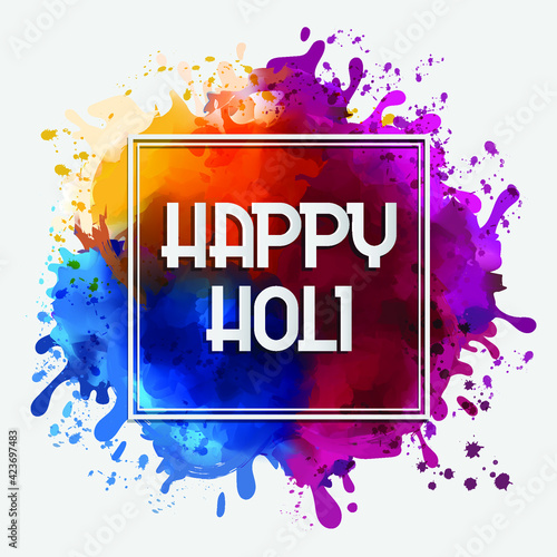 illustration of abstract colorful Happy Holi background