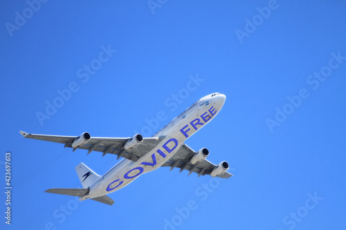 covid free airplane, totally covid-free travel
