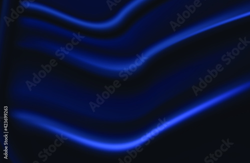 modern abstract tidewater green, blue background. Dark blue silk fabric curtain background. Vector illustration.