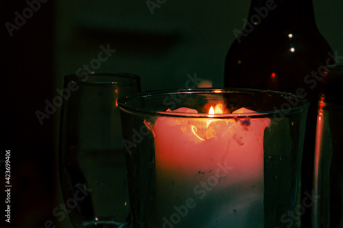The candle is burning