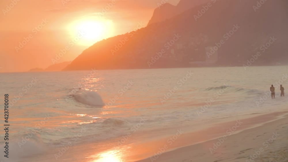 Rio de Janeiro people waves on the beach Rio de Janeiro people waves on the beach