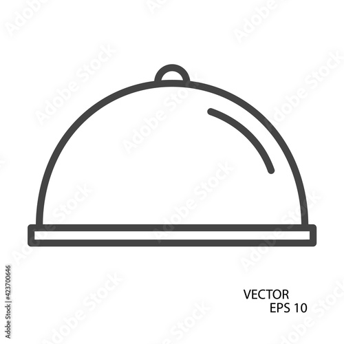 Platter flat icon. Pictogram for web. Line stroke. Isolated on white background. Vector eps10