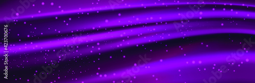 modern abstract violet background with glitter. Dark purple silk fabric curtain background. Vector illustration.