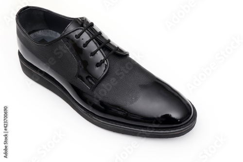 Elegant handmade leather black shoes