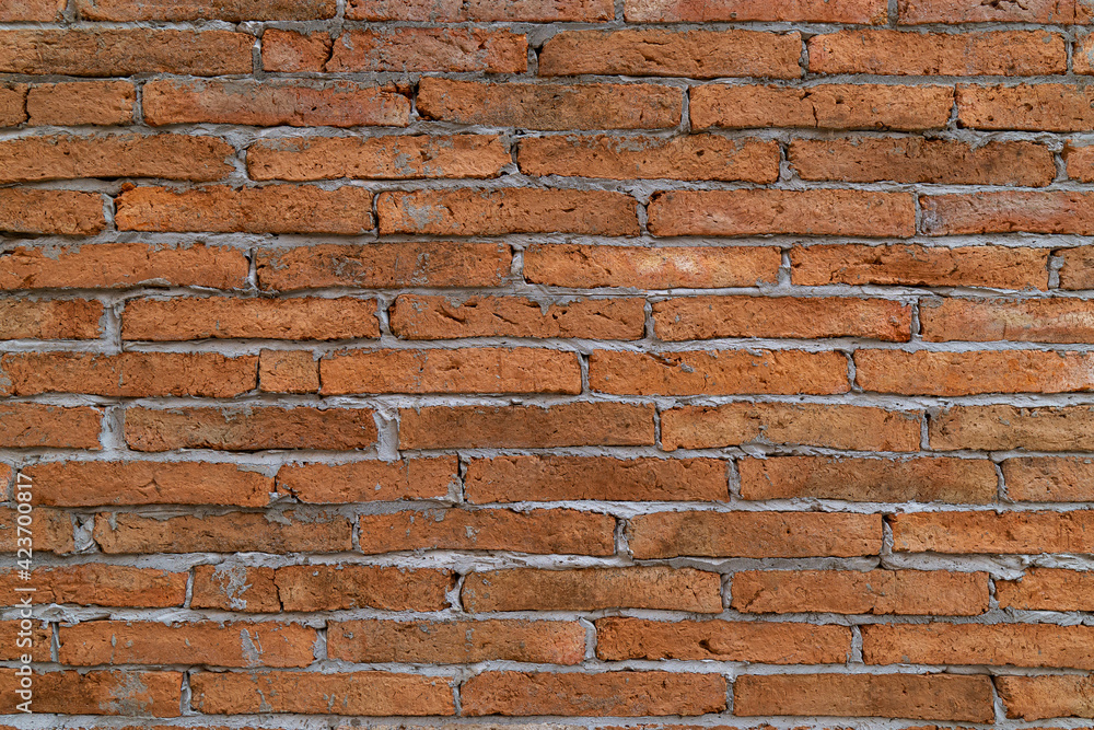 Obraz premium Brick wall with red brick background.