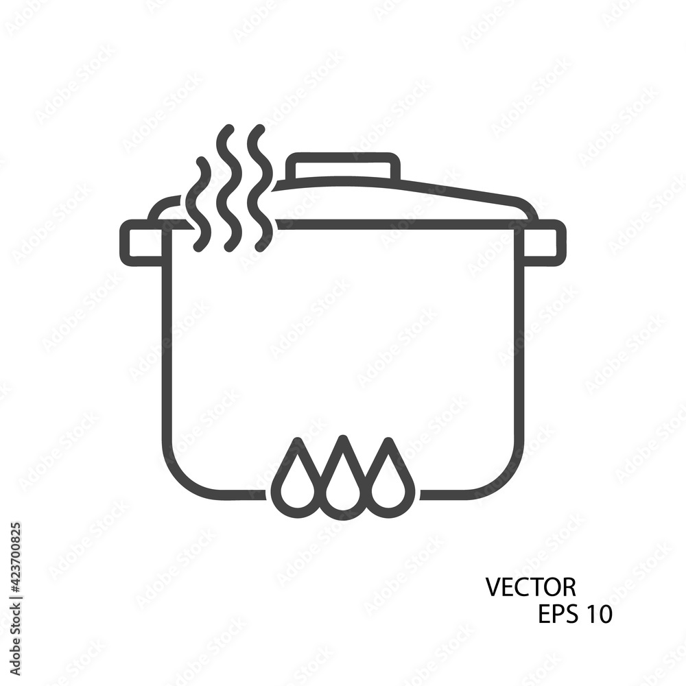 Pot flat icon. Pictogram for web. Line stroke. Isolated on white background. Vector eps10 Pot flat icon. Pictogram for web. Line stroke. Isolated on white background. Vector eps10