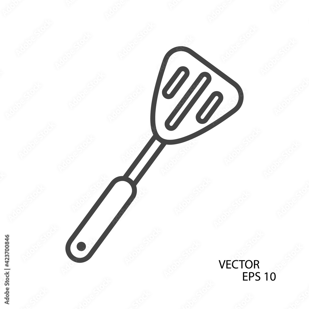 Spatula flat icon. Pictogram for web. Line stroke. Isolated on white background. Vector eps10 Spatula flat icon. Pictogram for web. Line stroke. Isolated on white background. Vector eps10