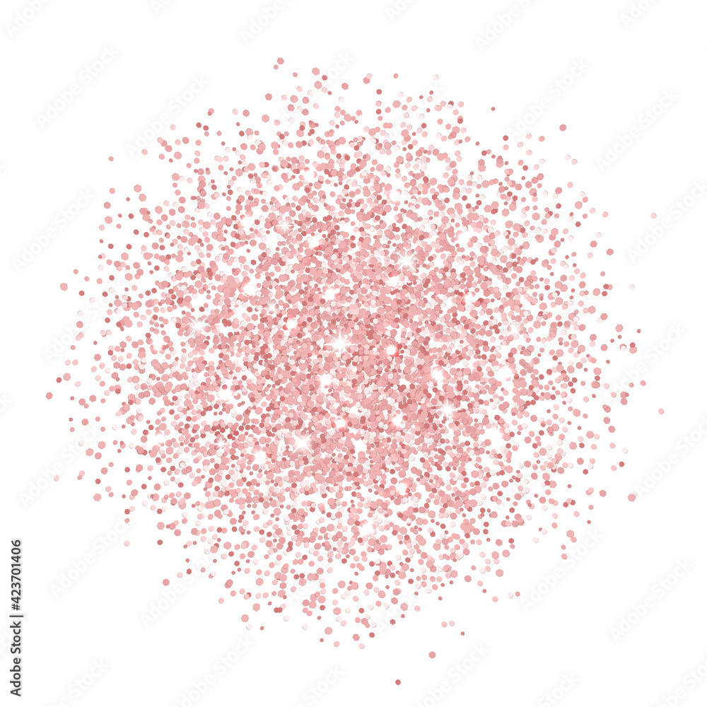 Rose gold sparkles glitter placer on white background. Vector Rose gold sparkles glitter placer on white background. Vector
