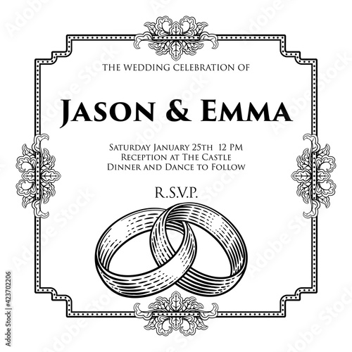 Wedding Band Rings Intertwi...