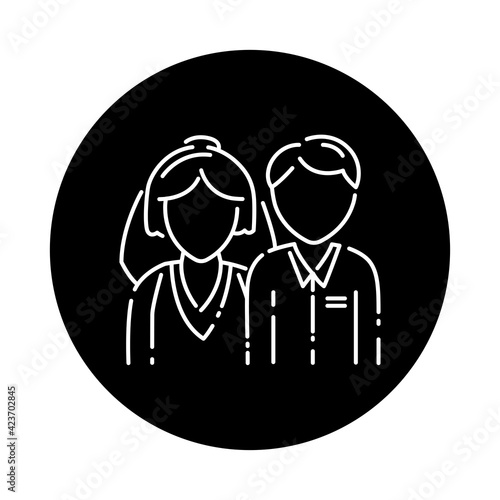 Marriage color line icon. Wedding ceremony. Bride and groom.