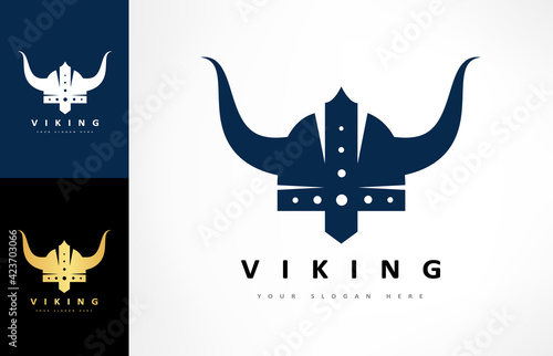Viking Helmet logo. Armor design.