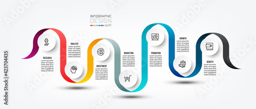 Timeline chart business infographic template.