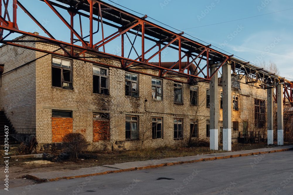 Old abandoned industrial building waiting for demolition
