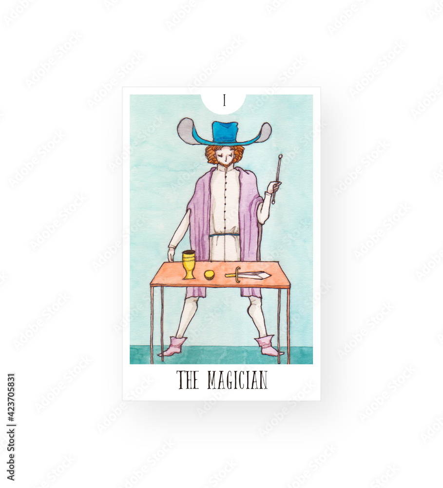1 魔術師 The Magician タロット タロットカード 大アルカナ 水彩 イラスト Stock Illustration Adobe Stock
