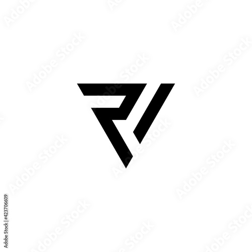 Business combination Monogram and triangle sign logo vector icon with Three RI letter