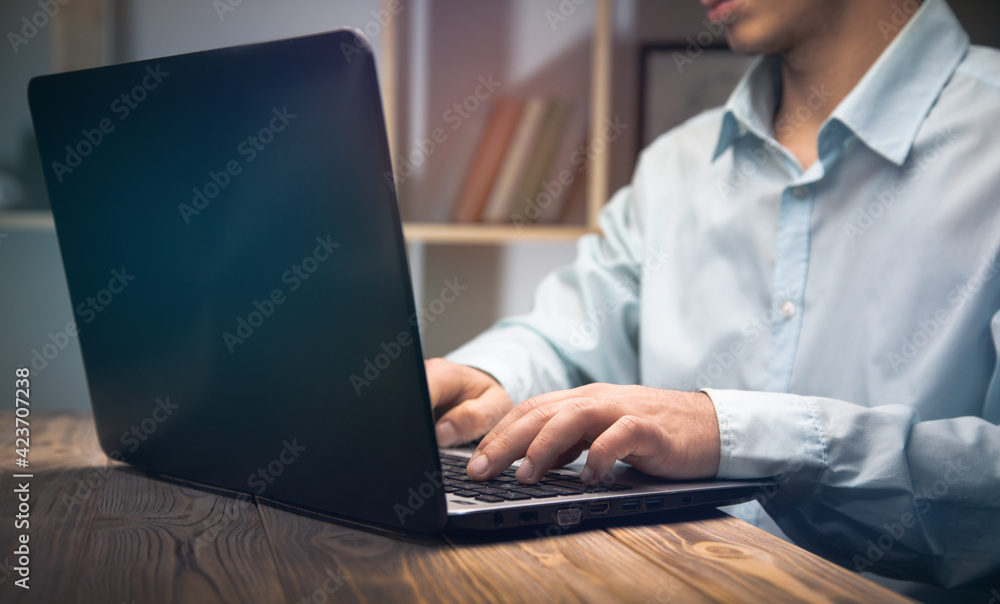 businessman working on computer in office businessman working on computer in office