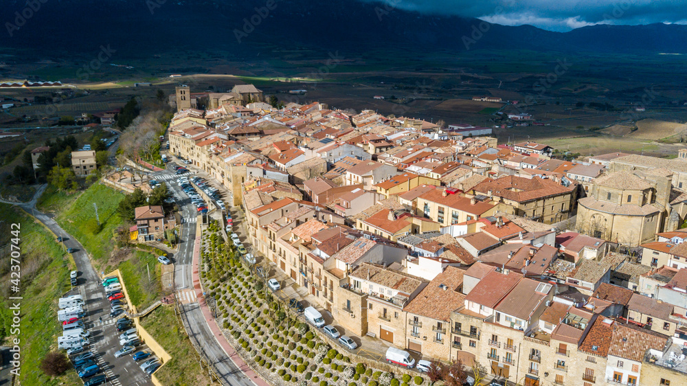 aerial view of laguardia medieval town, Spain