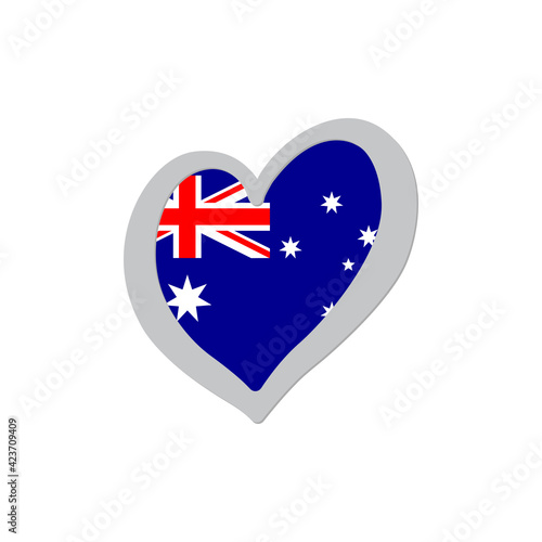Australia flag inside of heart shape icon vector. Eurovision song contest symbol vector illustration
