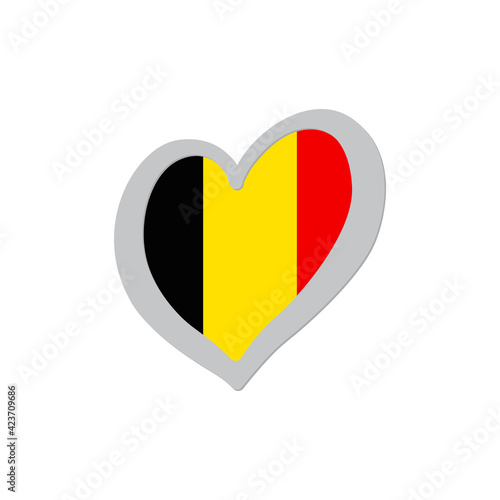 Belgium flag inside of heart shape icon vector. Eurovision song contest symbol vector illustration