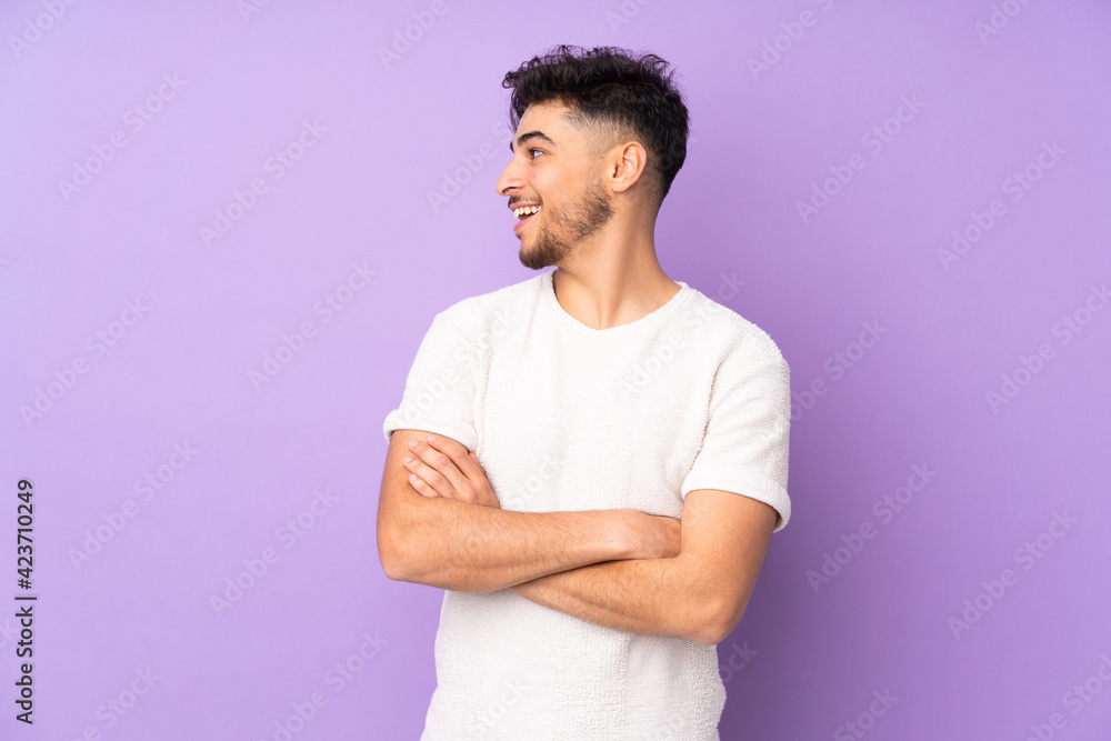 Arabian handsome man over isolated background happy and smiling Arabian handsome man over isolated background happy and smiling