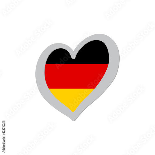 Germany flag inside of heart shape icon vector. Eurovision song contest symbol vector illustration