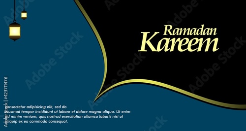 ramadan kareem greeting template with islamic ornament. can be used for design needs such as brochures, banners, greeting cards, and others