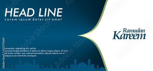 ramadan kareem greeting template with islamic ornament. can be used for design needs such as brochures, banners, greeting cards, and others