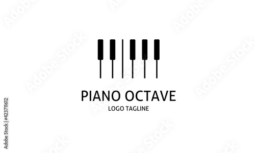 Abstract flat piano tuts octave logo for music brand