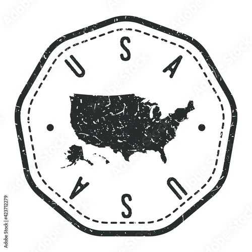 United States Map Stamp Retro Postmark. Silhouette Postal Passport. Seal Round Vector Icon. Badge Vintage Postage Design.