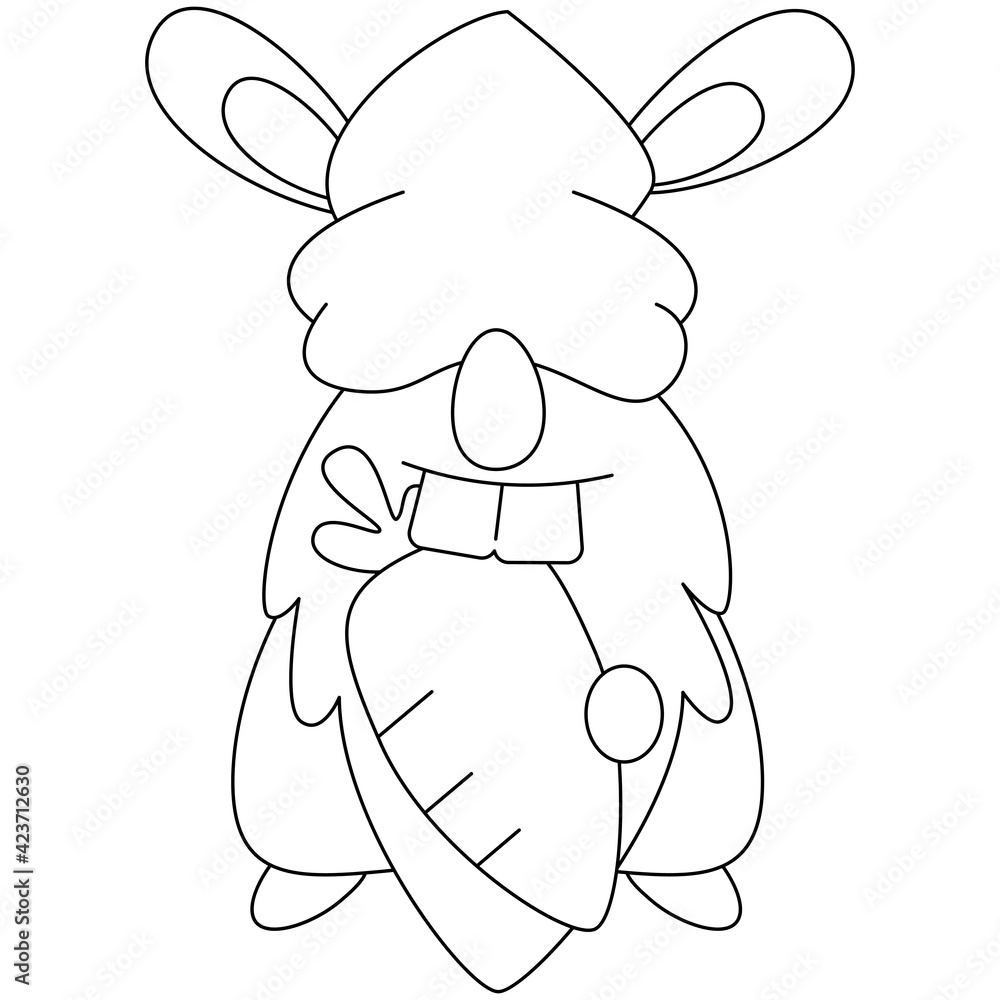 Minimal line art Gnomes Easter Spring Season, simple line art drawing illustration clipart Minimal line art Gnomes Easter Spring Season, simple line art drawing illustration clipart