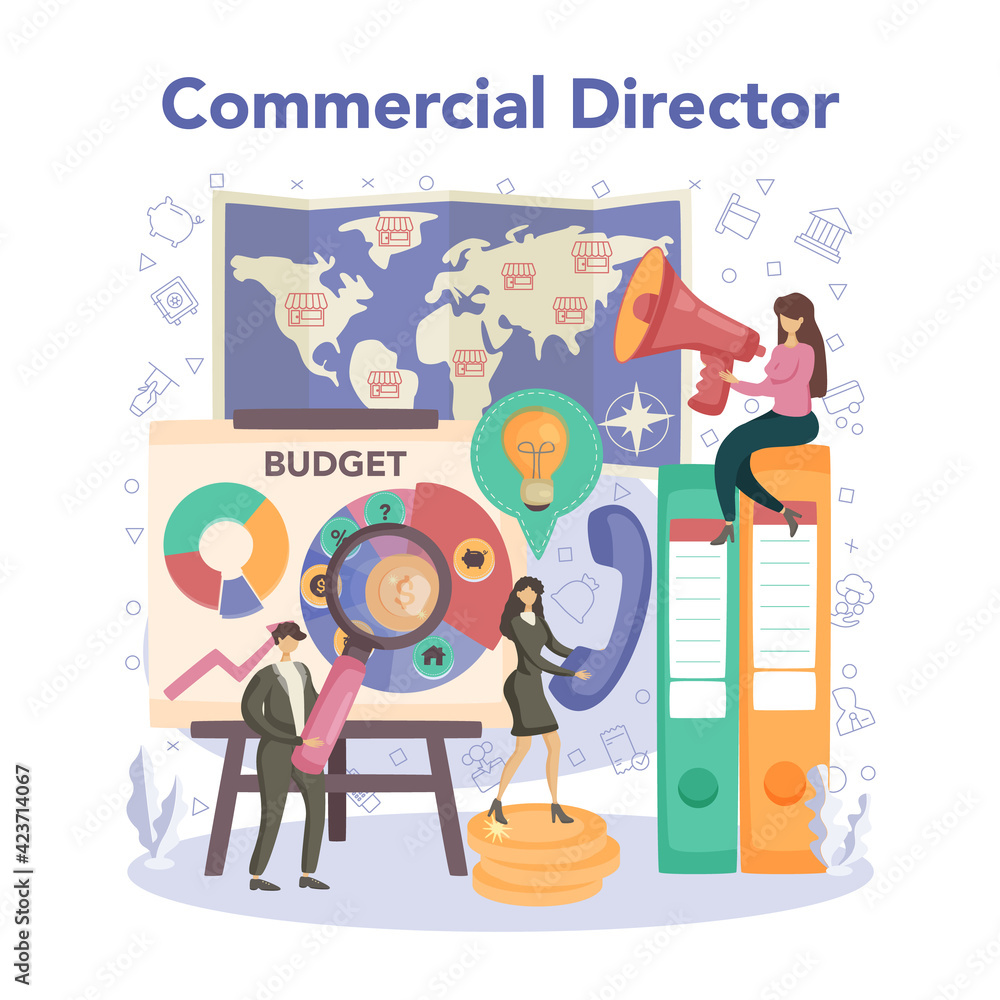 Commercial director concept. Sales manager developing business plan