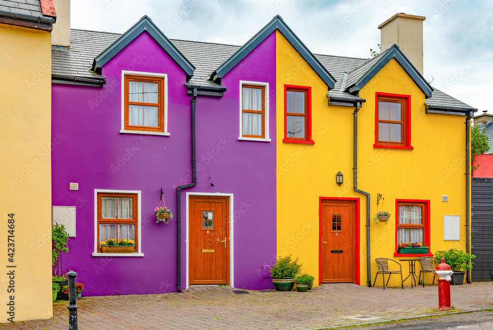 Typical Irish Village House on the Wild Atlantic Way, County Cork