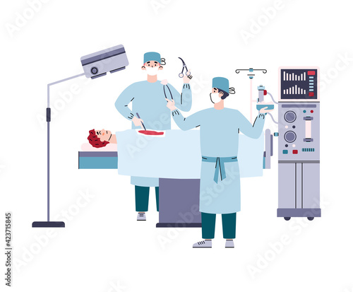 Treatment of kidney failure in medical hospital a vector isolated illustration