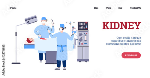 Treatment of kidney failure in medical hospital a vector design for web.