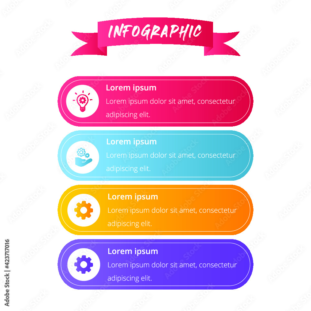 Flat Set of Colorful Vertical Business Infographic With Text Space Flat Set of Colorful Vertical Business Infographic With Text Space