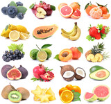 Fruit collection on white background